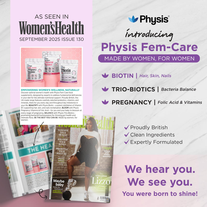 Physis British Biotin Gummies | 10,000mcg High Strength | Hair Skin Nails Vitamins | Natural Growth Supplement | Radiance Health | 60 x Gummies Mouth-Watering Watermelon | Biotin Supplement