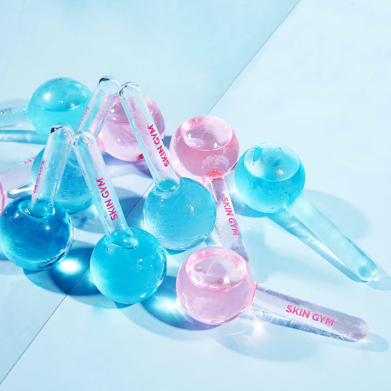 Skin Gym Ice Globe Beauty Balls, Pink Liquid Cryocicles, Cooling Face Roller for Smooth Skin & Enhanced Glow