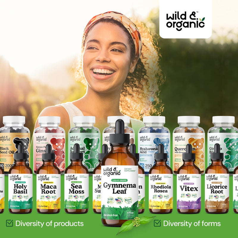[Australia] - Wild & Organic Gymnema Sylvestre Extract Drops - Sugar-Free Gymnema Sylvestre Supplements - Gurmar Powder Based Tincture - Vegan, Alcohol-Free Leaf Liquid Drops - 4 fl oz 4 Fl Oz (Pack of 1) 