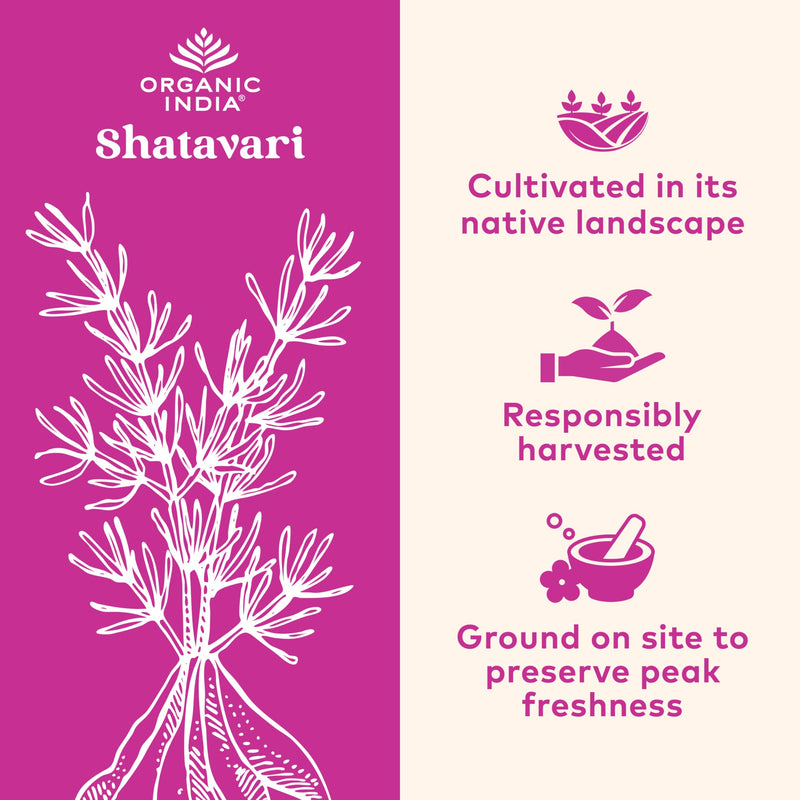 [Australia] - ORGANIC INDIA Shatavari Capsules - Herbal Supplement, Supports Hormonal Balance, Immune System Support, Vegan, Gluten-Free, USDA Organic, Supports Reproductive Health - 90 Capsules 