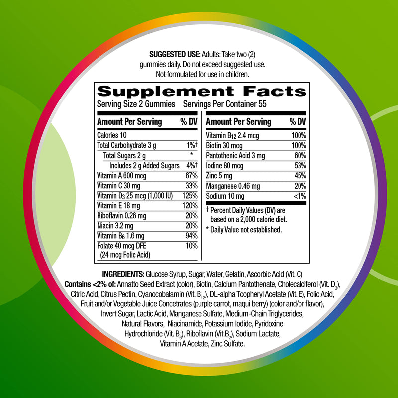 Centrum MultiGummies for Adults, Assorted Fruit Flavors, 180 Count | Contains B Vitamins, Vitamin C, Vitamin E and Antioxidants, Supports Healthy Immune Response, GLP-1 Support New 180 Count (Pack of 1)