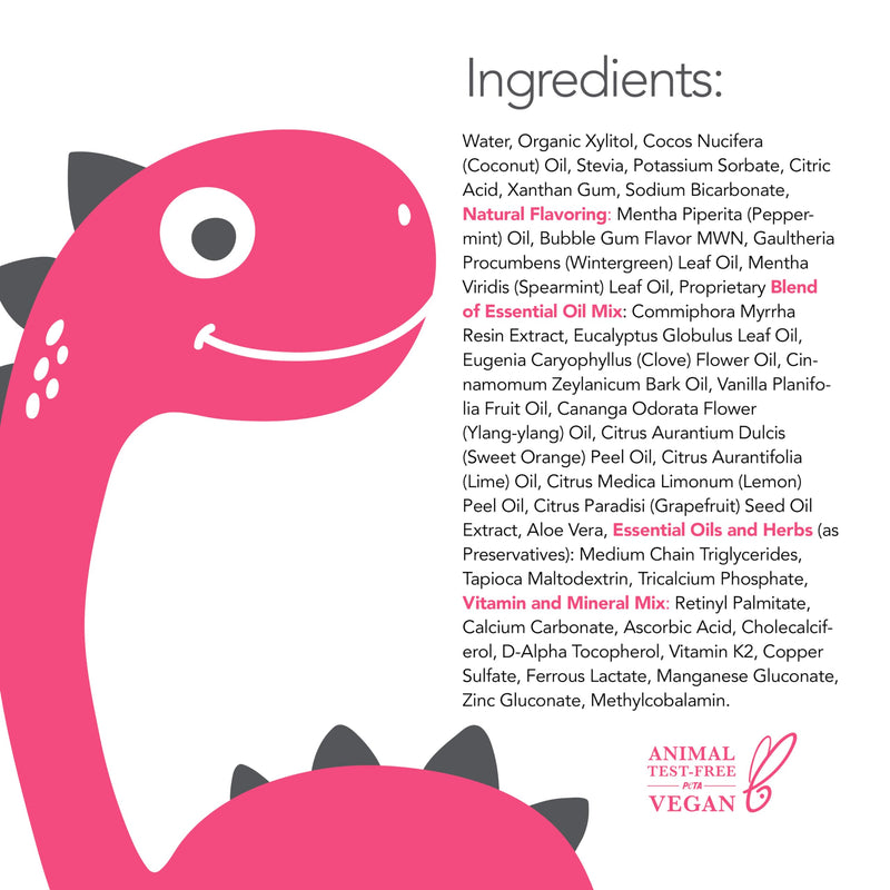 [Australia] - ORL Fluoride-Free, Natural Hydroxyapatite Toothpaste, Organic Xylitol. Helps Strengthen Teeth, Prevent Cavities, Non-Toxic Ingredients. Natural Bubblegum Flavor 4 oz. Made is USA 