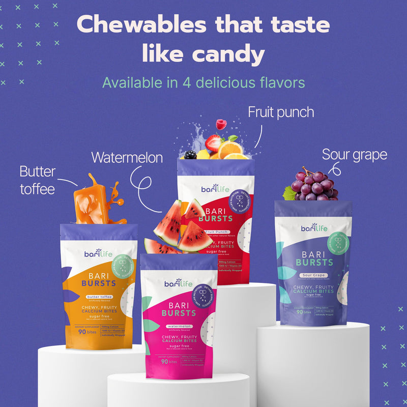 [Australia] - Bari Life BariBurst Calcium Citrate Soft Chews for Gastric Bypass, Gastric Sleeve and Duodenal Switch (Watermelon) Watermelon 