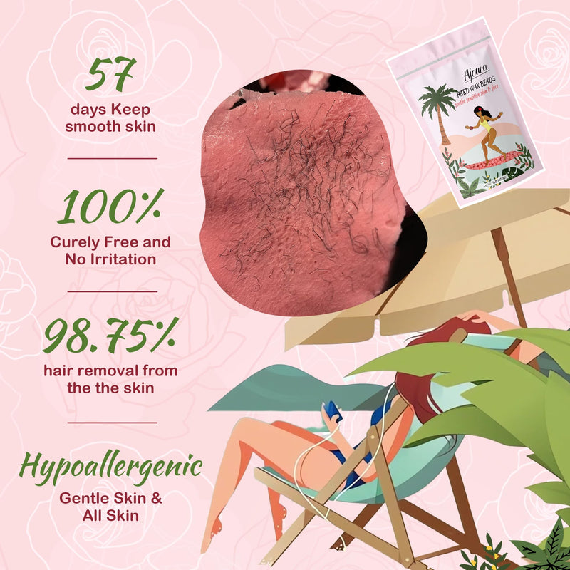 [Australia] - Ajoura Wax Beads for Hair Removal, 1lb Pink Rose Hard Wax for Coarse Hair, Perfect for Brazilian, Bikini, Eyebrow, Legs, Facial, and Full Body Waxing, At-Home Wax Refill for Women and Men Pink Wax 