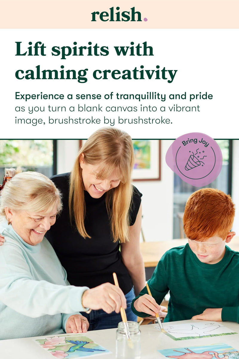 Relish - Dementia Aquapaints Activities - Pack of 5 Reusable Water Painting Toys, Wonderful Animals, Alzheimer’s Products & Gifts for Elderly/Seniors