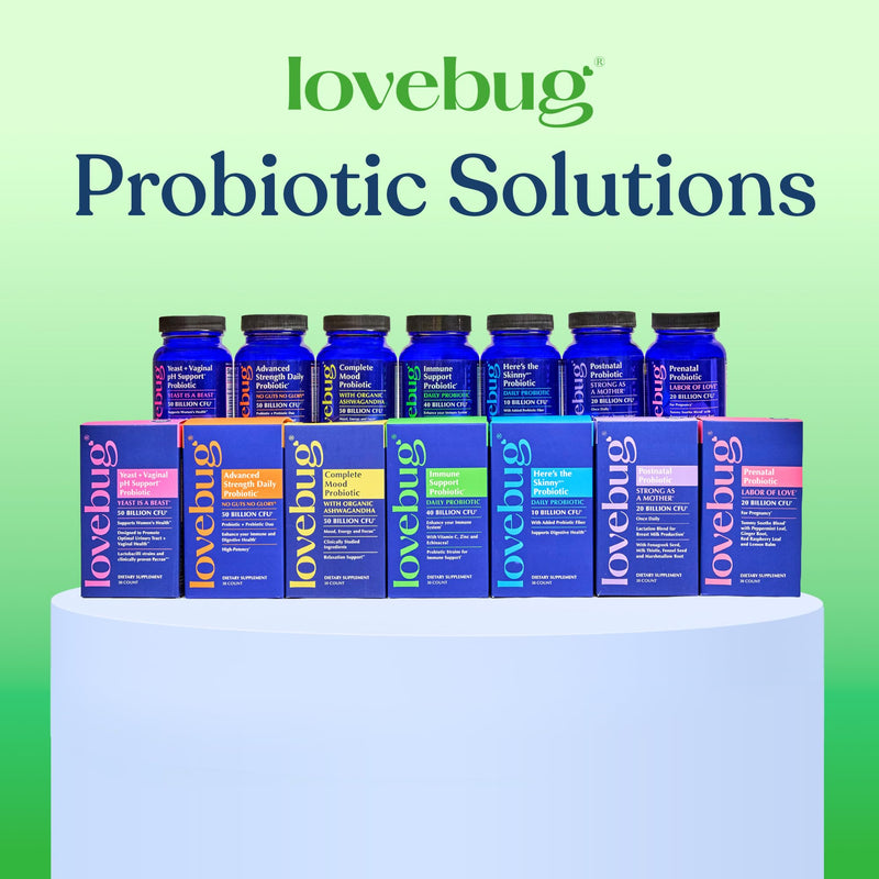 LOVEBUG Probiotics Immune Support Daily Probiotic for Men & Women, 40 Billion CFU & 6 Strains, Includes Vitamin C, Zinc & Echinacea, 30 Capsules, Vegan & Non-GMO