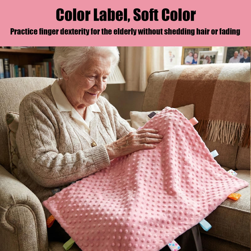 XL Fidget Blanket for Adults with Dementia 45x65cm, Sensory Mat & Adult Activities, Alzheimer's Aids & Elderly Gifts, 3D Bubble & Crystal Velvet (Hot Pink) Hot Pink