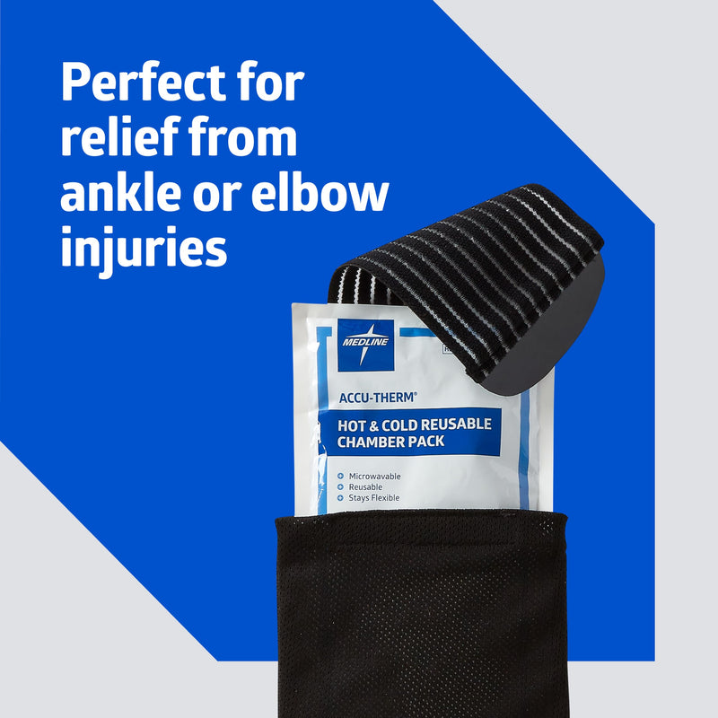 Medline Accu-Therm Gel Wrap Ankle Set, 1 Wrap, 2 Gel Wrap Packs for Ankle