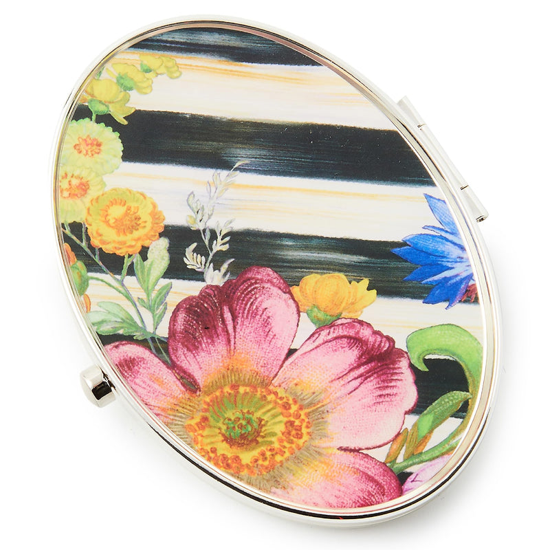 MACKENZIE-CHILDS Flower Market Silver Plated Compact Mirror