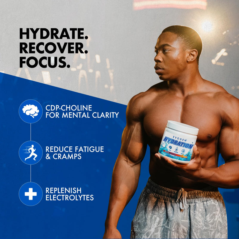 Evogen Hydration Sugar-Free Electrolytes | Peach Tea | 30 Servings | Potassium, magnesium, sodium, calcium and coconut water with citicoline, taurine and B vitamins for energy and focus Tub