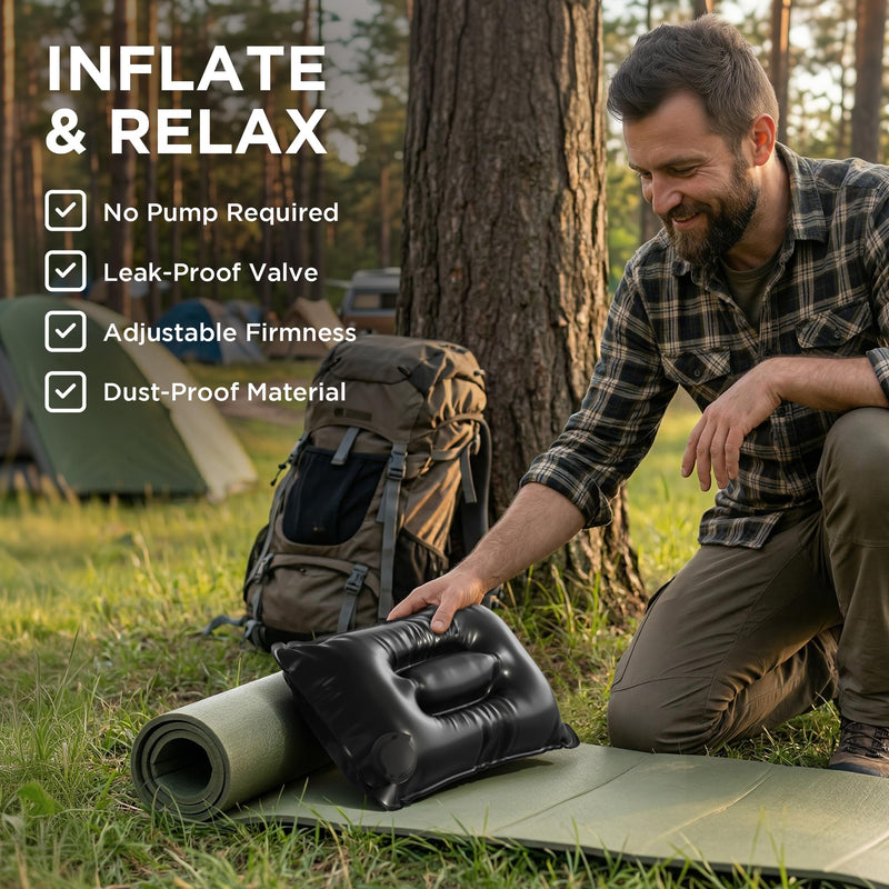 Dot&Dot Leak Proof Travel Bottles Inflatable Travel Pillow with Blanket