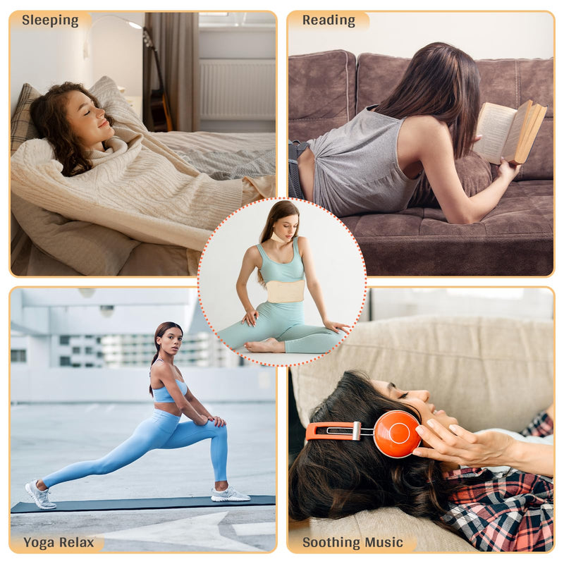 [Australia] - 4 PCs Castor Oil Wrap- Reusable Castor Oil Packs Kit Adjustable Elastic Castor Oil Cloth Safe Organic German Cotton Plus Size for Belly, Waist, Back and Neck Belly Pack 