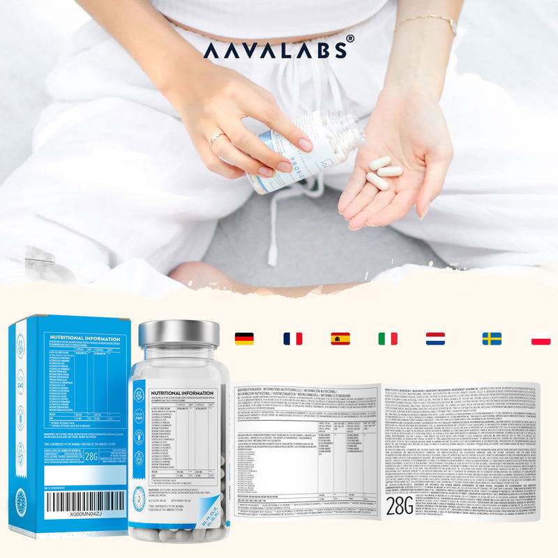 Bio Cultures Complex [ 30-60 Billion CFU ] by Aavalabs - 20 Bacterial Cultures Per Serving - Including Lactobacillus Reuteri, Lactobacillus Gasseri, Lactobacillus Acidophilus - with Zinc and Inulin