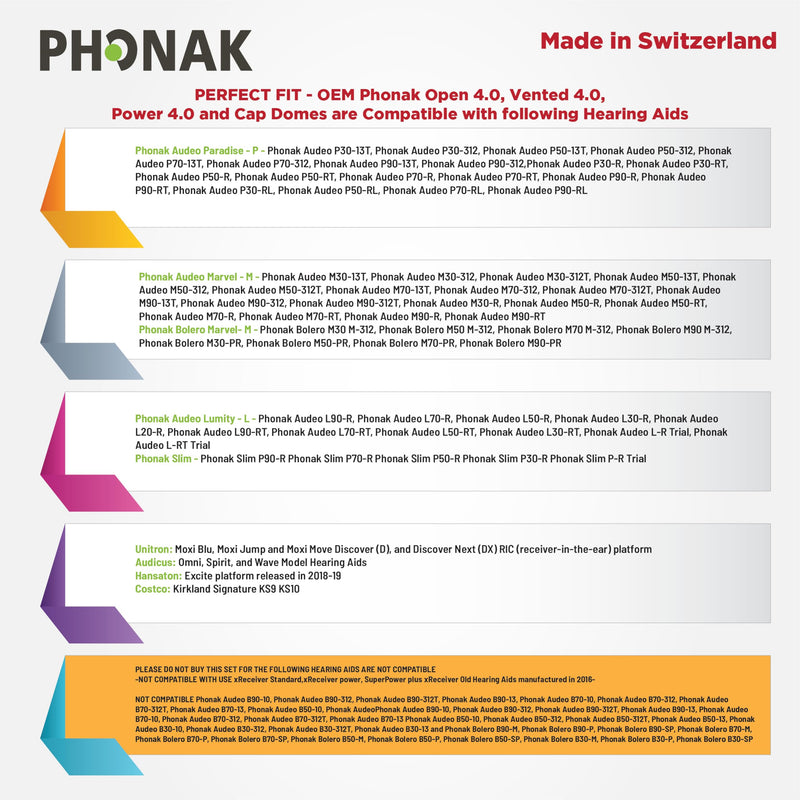 [Australia] - Phonak Open 4.0 Dome Medium (0.35 inch=9mm) 10 Domes, Genuine OEM Switzerland Replacement by Sonova, Hearing Aid Domes for Phonak Audeo Marvel Paradise Lumity Accessories -1 Pack/10 Domes Total 