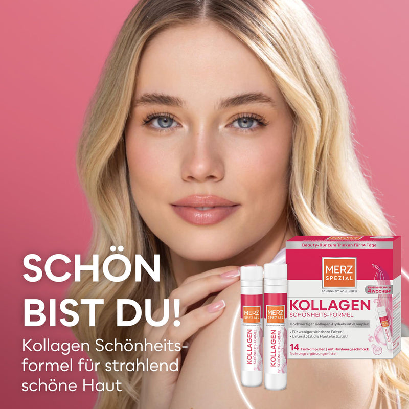 [Australia] - Merz Spezial Collagen Beauty Formula Drinking Ampoules - High-quality beauty ampoules with collagen hydrolyzate complex, biotin, niacin, zinc, vitamin C & E - 14 x 25 ml 