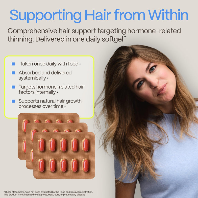 Advanced Trichology DHT Blocker Maximum Strength | Hair Growth Supplement with Saw Palmetto & Pumpkin Seed Oil for Women & Men | Trichologist-Developed | 30 Day Supply