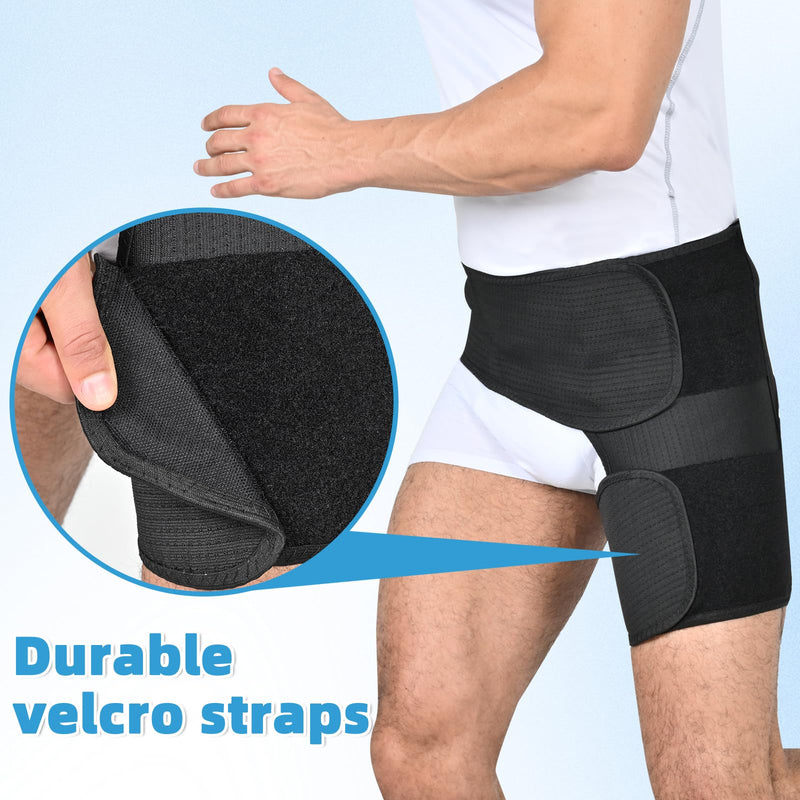 Tenbon Hip Brace for Sciatica Pain Relief Compression Wrap for Sciatic Nerve, Hamstring Pull, Hip Flexor Strain, Groin Injury, Pulled Thigh SI Belt Sacroiliac Joint Support Stabilizer for Men, Women