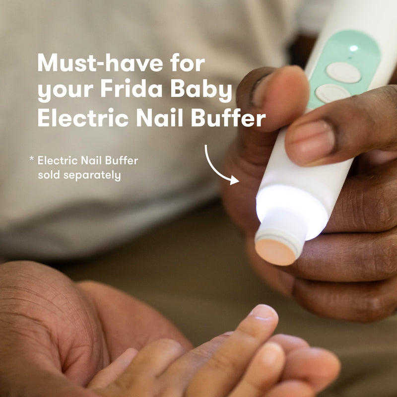 [Australia] - Frida Baby Electric Nail Buffer Replacement Pads | Safe + Easy Grooming, Trimming, and Nail Filing for Newborn, Toddler, or Children's Fingernails and toenails, 4 Buffer Pads 