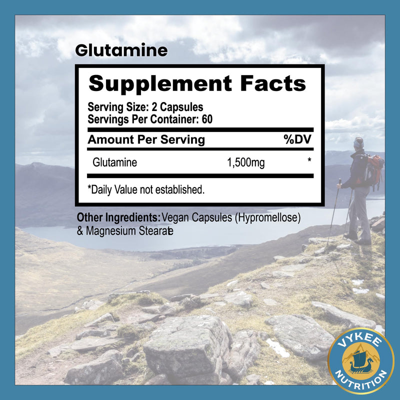 [Australia] - L-Glutamine Capsules ‚Äì 1500mg High-Potency Amino Acid for Muscle Recovery, Gut Health & Immune Support | Vegan, Non-GMO | 120 Capsules 