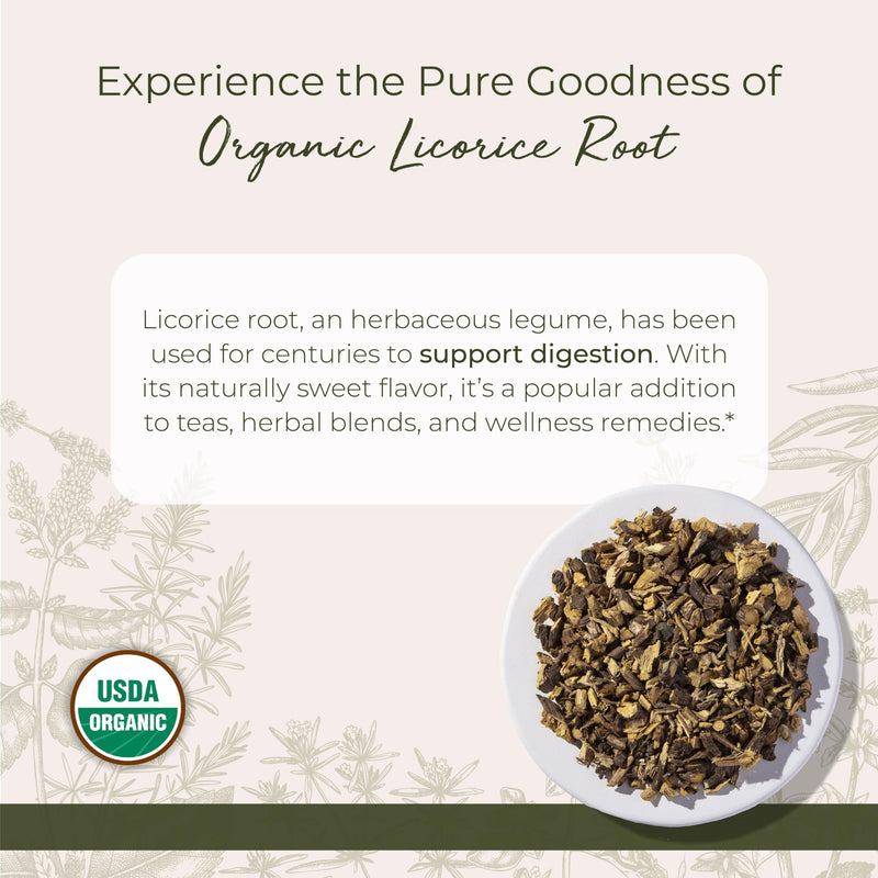 [Australia] - Starwest Botanicals Organic Dried Licorice Root - Herb for Loose Leaf Tea Blends, Candy, & Baked Goods, Cut & Sifted, Certified Kosher, Non-GMO - Bulk 1 lb Bag 
