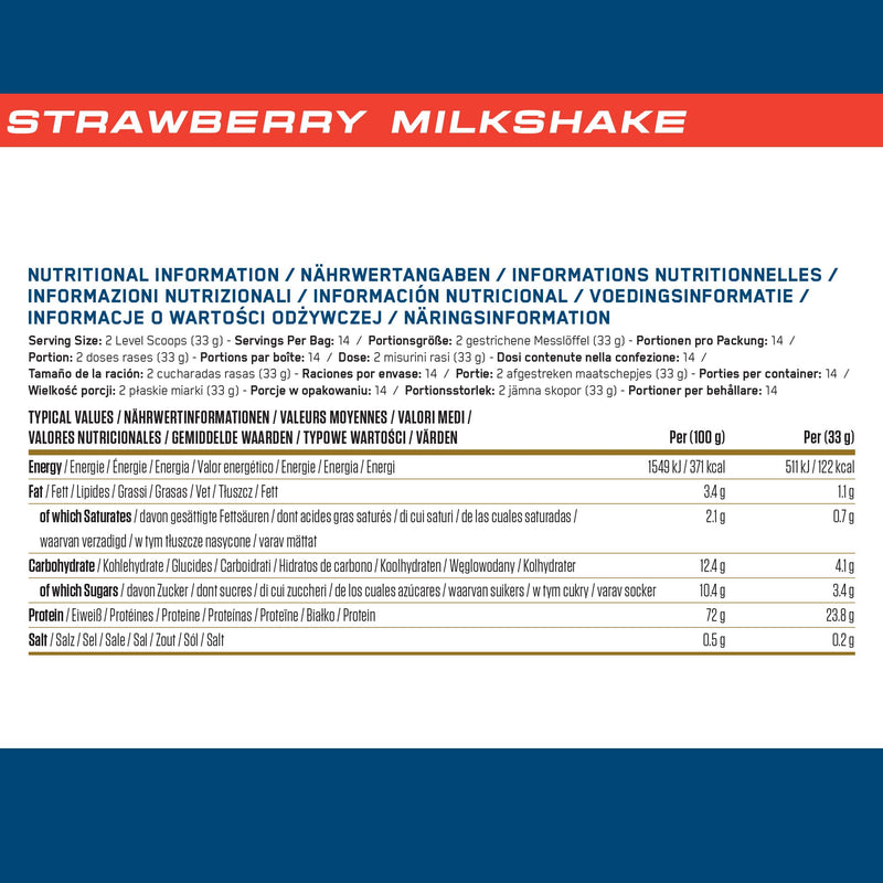 Applied Nutrition Critical Whey Protein Powder – 24g Protein per Serving, High Protein Powder, Protein Shake with BCAAs & Glutamine – Muscle Growth & Recovery (450g - 14 Servings) (Strawberry)