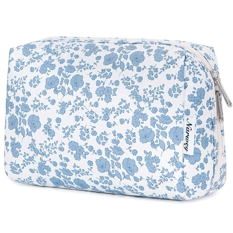 Narwey Checkered Makeup Bag with 6 Set Checkered Compression Packing Cubes for Women Girls