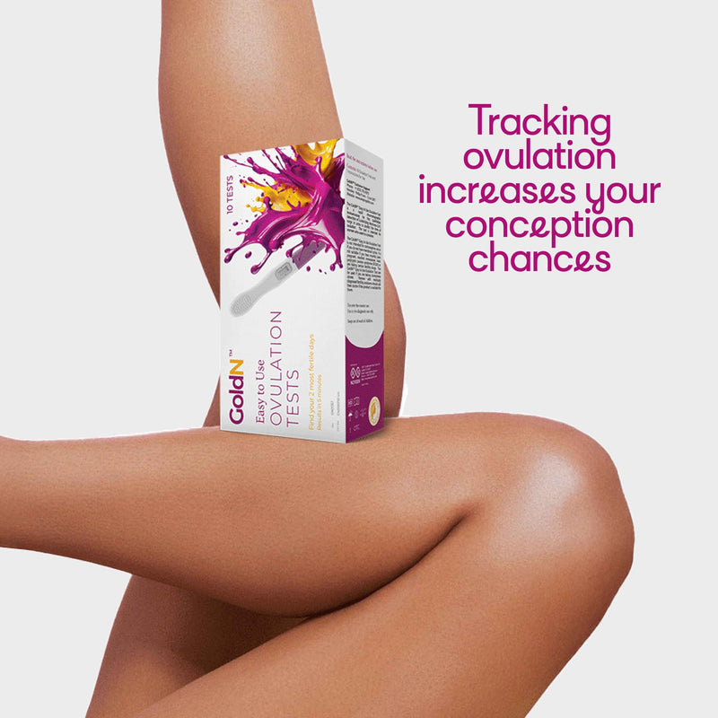 GoldN™ Easy to Use Ovulation Test Predictor Kit 10 Count | Midstream LH Surge Fertility Test | Easy At-Home Tracker | Fast 5-Minute Results | Hygienic, Mess-Free, Accurate Trying To Conceive (TTC) Aid