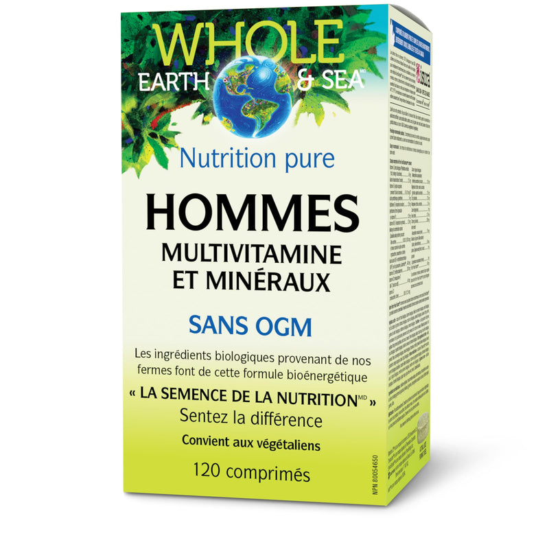 Natural Factors Whole Earth & Sea Men's Multivitamin & Mineral, 1 Serving Contains Nutrition Equivalent to ½ lb of Veggies, 120 Tablets 120 Count (Pack of 1)