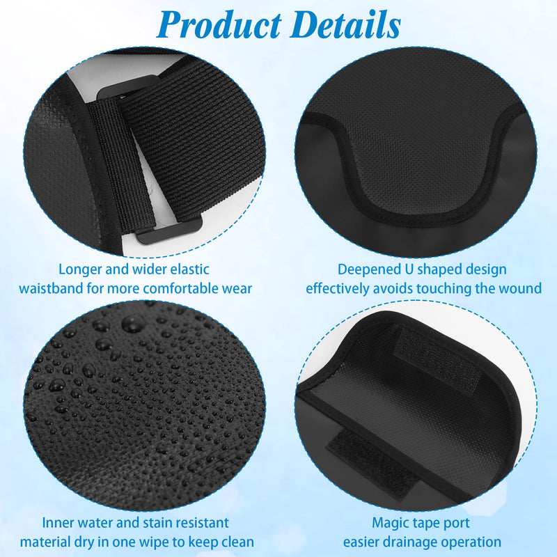 [Australia] - Ostomy Bag Covers with Adjustable Elastic Colostomy Support Belt Pouch Stoma Ileostomy Supplies for Women Men Black 