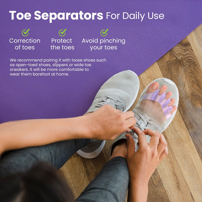 [Australia] - Welnove Toe Separators Spacers for Women - Toe Spacers with Lavender Extract, Toe Straightener for Women Men -Bunion Corrector Toe Stretcher for Hammertoe Yoga Practice - Lavender, 4 Pack 