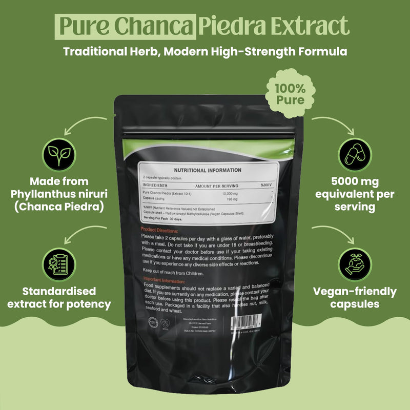 Chanca Piedra 5000mg Stone Breaker 120 Vegan Capsules High Strength Chanca Piedra Supplement UK Made 120 count (Pack of 1)