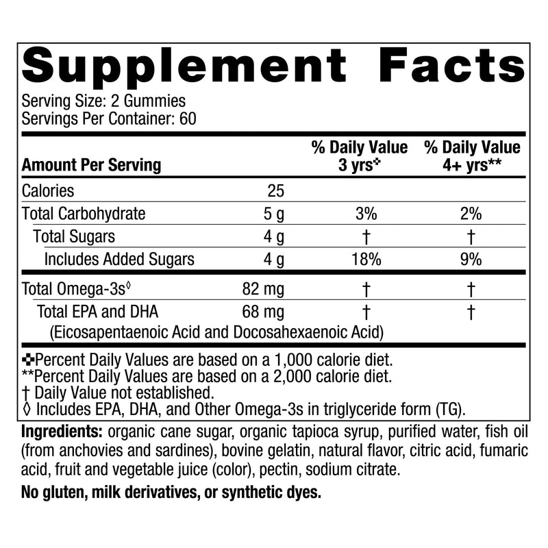 [Australia] - Nordic Naturals Nordic Omega-3 Gummies, Tangerine - 120 Gummies - 82 mg Total Omega-3s with EPA & DHA - Non-GMO - 60 Servings 120 Count (Pack of 1) 