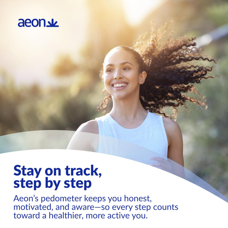 [Australia] - Aeon Rechargeable 3D Pedometer with Step Counter ‚Äì Silent Motion Sensor, Large LCD Backlight Display, USB Charging, Belt Clip & Lanyard - Accurate Fitness Tracker 