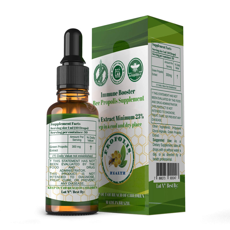 [Australia] - Green Propolis Liquid Extract - Brazilian Bee Propolis, Alcohol-Free - 30-Day Immune Support Supplement - Natural Immunity Shots 1 