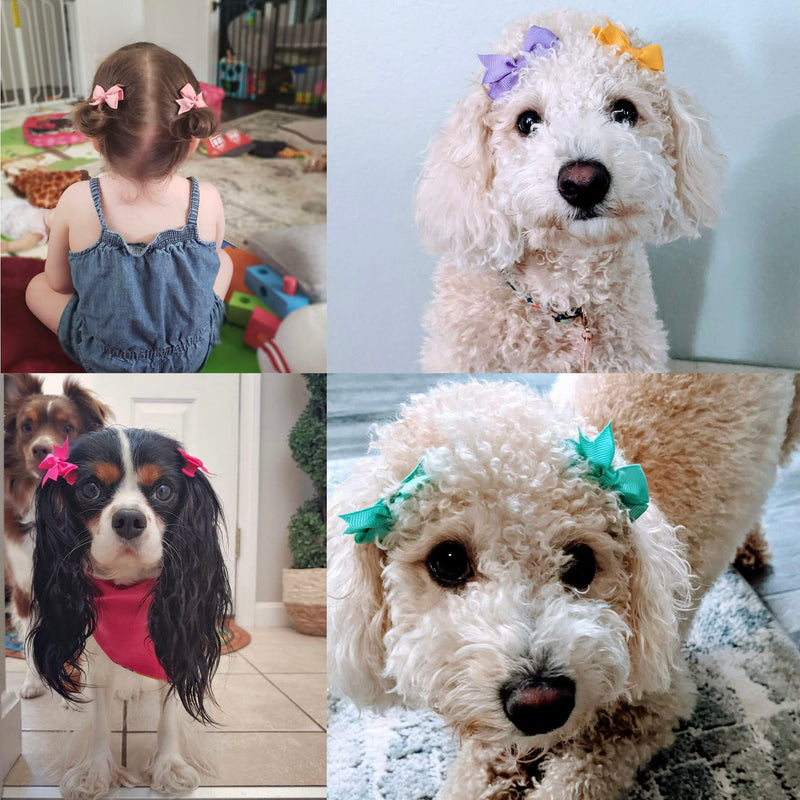 [Australia] - CÉLLOT Baby Hair Clips 50Pcs Tiny 2" Baby Hair Bows Fully Covered Barrettes Clips for Baby Girls Infants and Toddlers,25 Colors in Pairs 