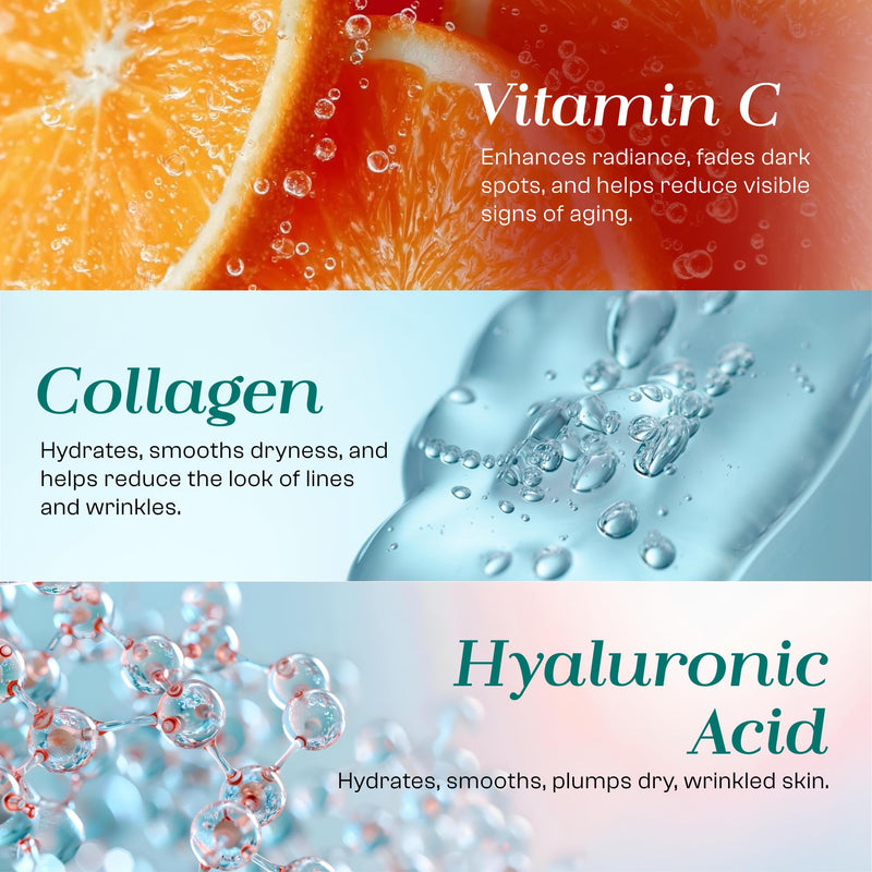 Glow Elixir Vitamin C & Collagen Face Moisturizer – Dermatologist Tested, Anti Aging Korean Skin Care – Hydrates, Firms, Smooths Lines For A Radiant Complexion – Vegan Clean Beauty – 1.69 Oz