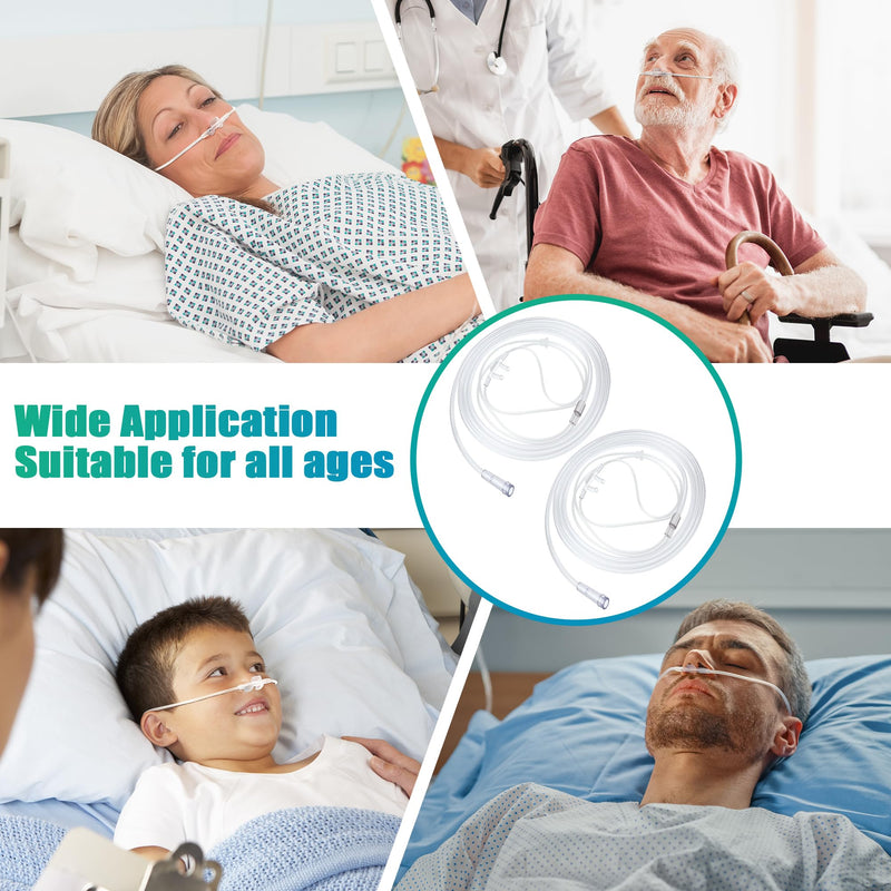 [Australia] - 10 Pack 7Ft Adult Oxygen Nasal Cannula, Soft Cannula Nasal Tubing for Adult, Oxygen Tubing with Soft Curved Nose Piece, High Flow Lightweight Transparent 