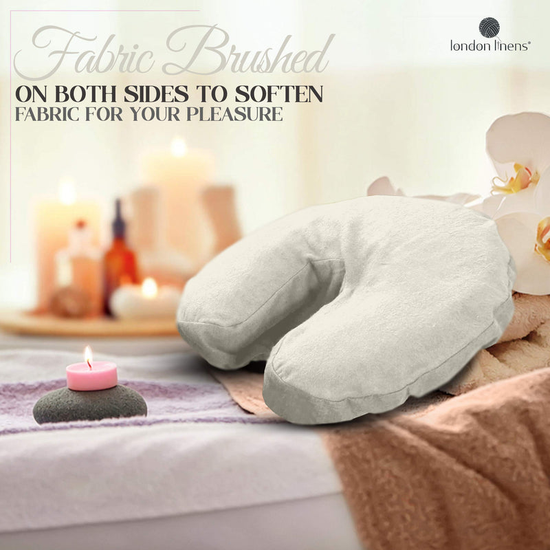 [Australia] - London Linens Pack of 4, Premium Extra Thick 100% Cotton Flannel Massage Tables Face Cradle Covers Cozies Fitted - Includes 4 pcs (Natural) Natural 