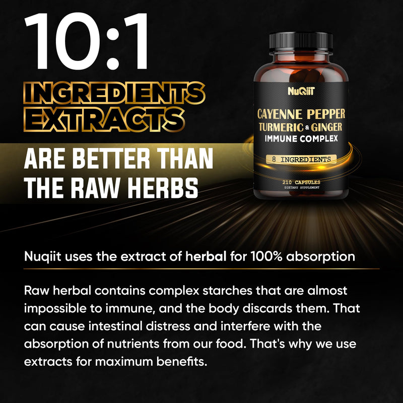 [Australia] - 210 Pills - Cayenne Pepper Capsules Organic with Turmeric, Ginger, Immune Support Complex as Elderberry, Echinacea, Garlic Bulb - Digestion, Heart Health & Body Management 