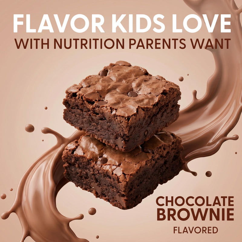 Orgain Kids 8g Grass-Fed Dairy Protein Powder, Chocolate Brownie, 1lb | Powder shake mix, 4g fiber, 23 vitamins & minerals, gluten free, no soy, adds nutritents to snacks, for shakes & smoothies 1.01 Pound (Pack of 1)