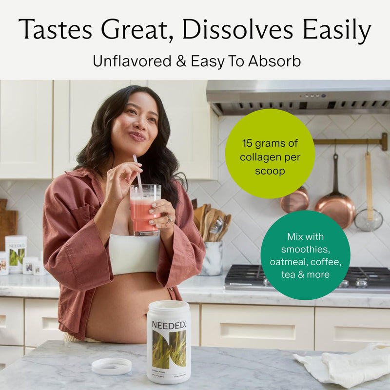 [Australia] - Needed. Hydrolyzed Collagen Protein Powder | Expert-Backed & Clean Sourced | Supports Skin, Hair, Joints | Grass-fed, Pasture-Raised, Hormone-Free | 1lb Unflavored 