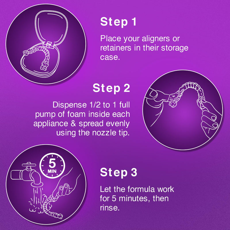 [Australia] - GuruNanda Aligner & Retainer Cleaner Foam ‚Äì Gentle Cleaning for Aligners, Retainers, Veneers & Mouthguard, Helps Neutralize Odors, Ideal for Daily Use, 100 ml 