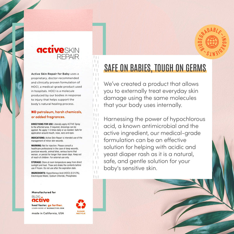[Australia] - Active Skin Repair Natural, Non-Toxic, No Sting Baby Spray First Aid Safe For Use on Diaper Rash, Baby Acne, Eczema, Cuts, Wounds, Scrapes, and Other Skin Irritations (3 oz. Spray) 