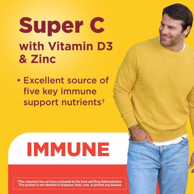 Nature Made Super C Tablets with Vitamin D3 and Zinc, 60 Tablets | Adult Vitamin C Immune Support Supplement, For Daily Immune Support and Antioxidant Support, 60 Day Supply Unflavored 60 Count (Pack of 1)