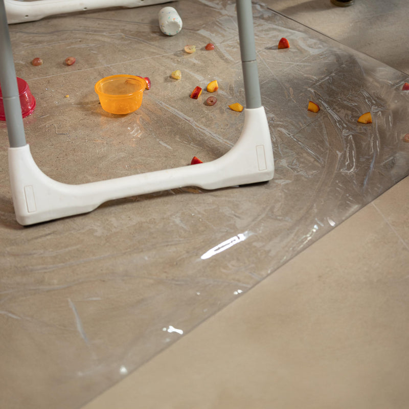 [Australia] - Nuby High Chair Square Floor Mat - Waterproof and Clear Floor Mat - Protects Floor from Spills and Messes - 49.5" x 49.5" 