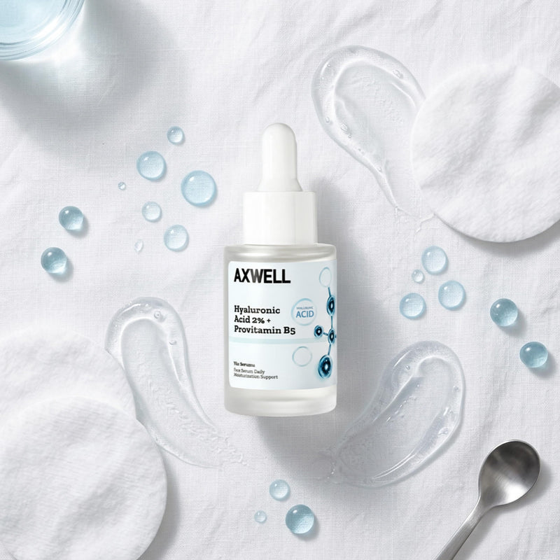 Axwell 2% Pure Hyaluronic Acid Serum for Face with Vitamin B5 – Deep Hydration, Plumping, Anti-Aging Skin Serum for Women & Men, Fragrance Free, 1.01 fl oz