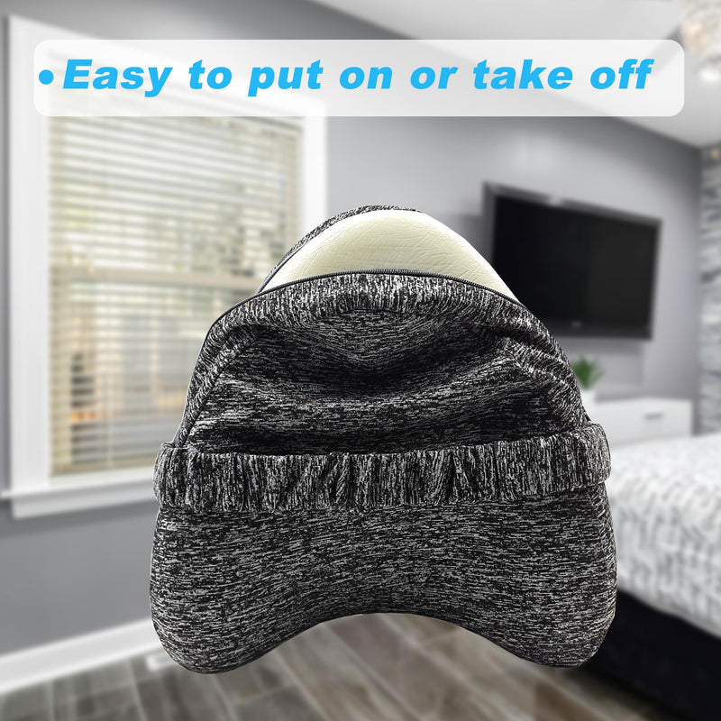 [Australia] - Replacement Pillowcase Pillow Cover with Elastic Strap for Contour Legacy Leg & Knee Foam Support Pillow-Cover ONLY (Gray) Gray 