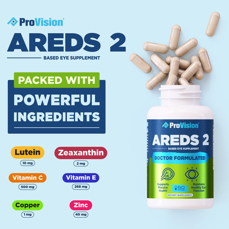 [Australia] - Provision AREDS 2 Eye Vitamins - Enhance Vision Supplements - Lutein Zeaxanthin Vision Complex - 60 Eye Supplement Capsules 