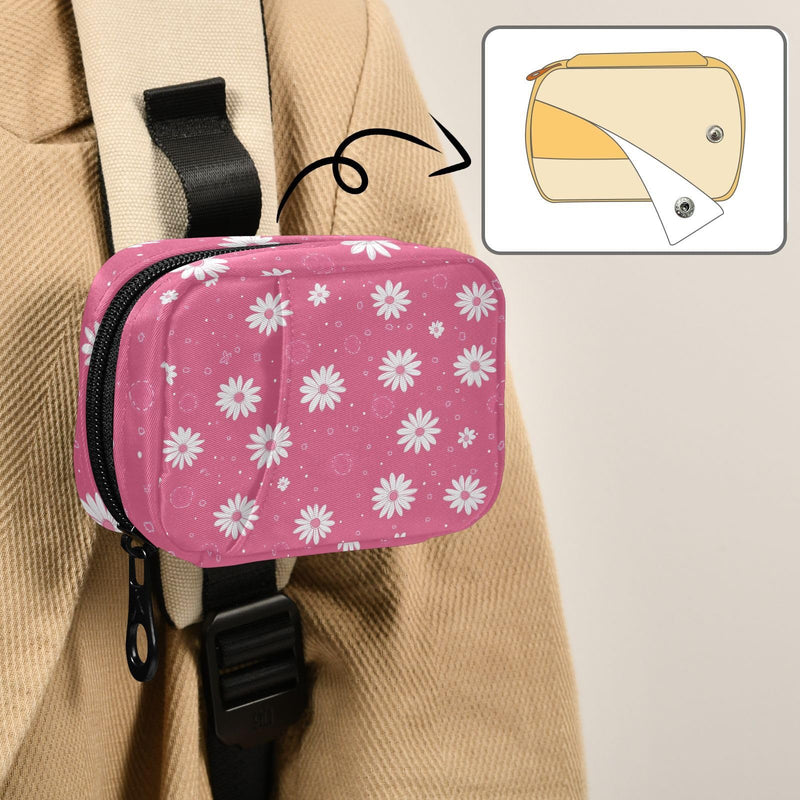 Flower Weekly Pill Organizer Case Travel Portable Pill Bag for Medicine Vitamin Large Capacity Zipper Medicine Organizer Flower