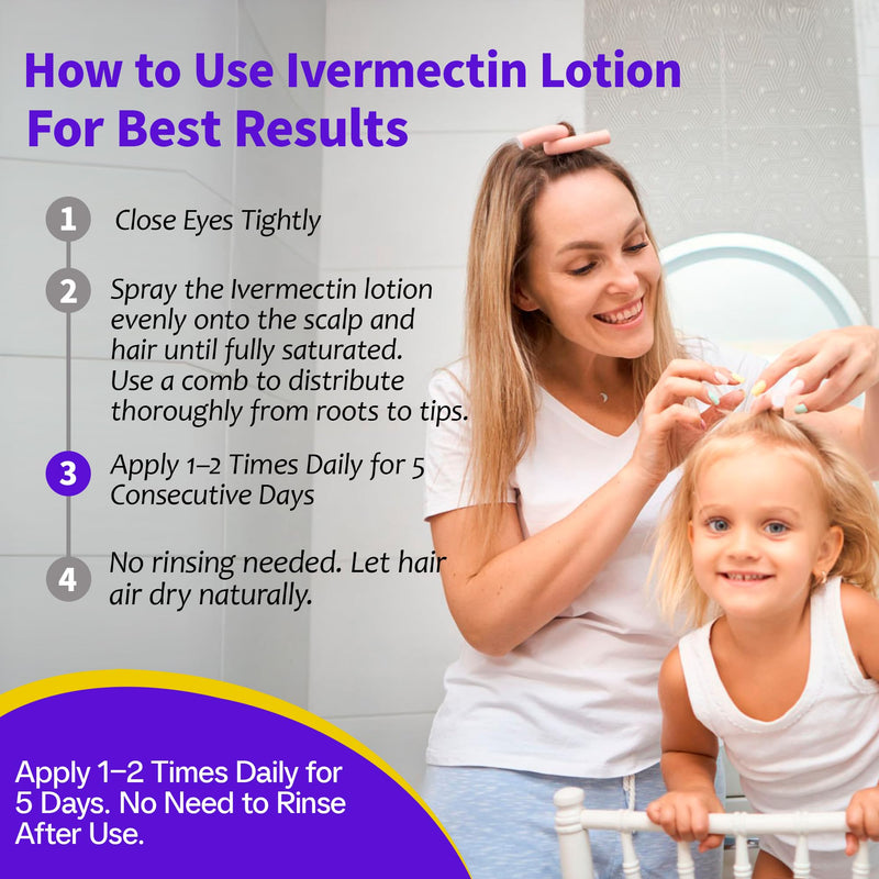 [Australia] - Ivermectin Lotion 0.5%, 2oz, Lice Treatment, No Head Combing Required, Just One Application Will Done 